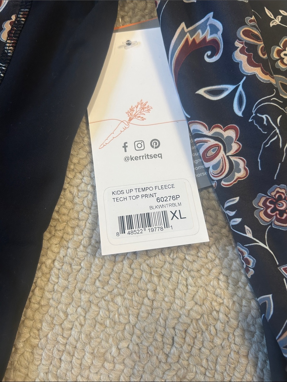 NWT Kerrits Kids Up Tempo Fleece Tech Top - Picture 2 of 6